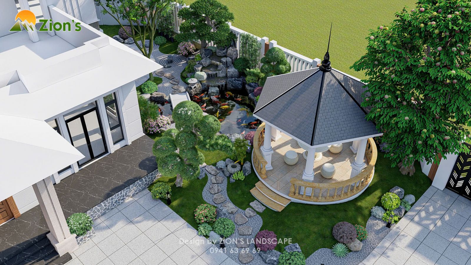 Thiết kế sân vườn Nhật Bản tại Bắc Giang - Zions landscape